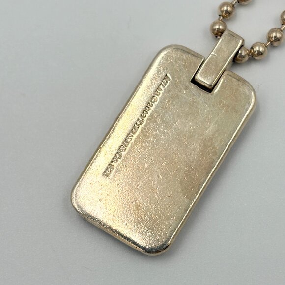 Authentic Tiffany & Co 925 Silver Atlas Tag Pendant Necklace - Picture 4 of 9
